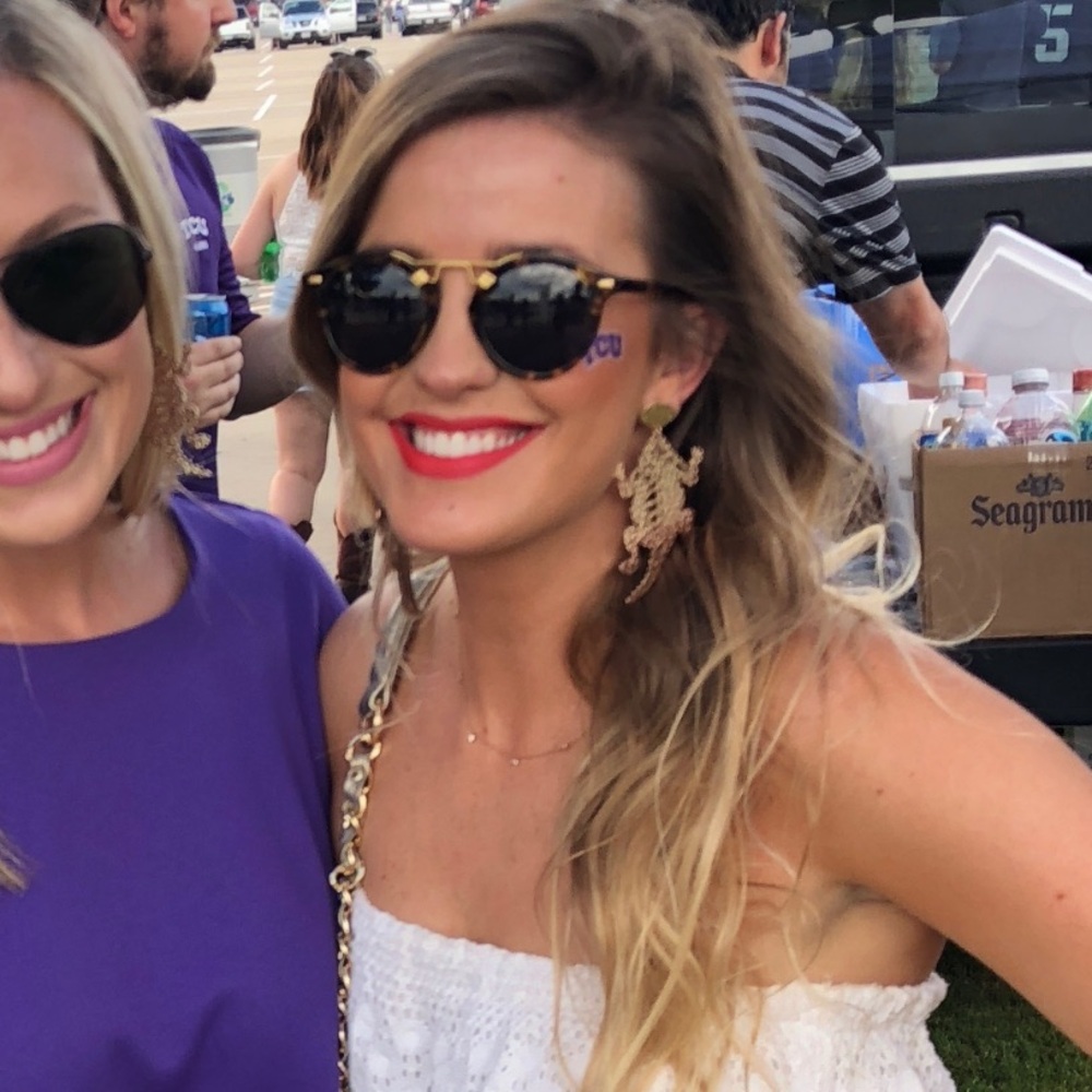 Lola + Lina Rose Gold TCU Horned Frog Earrings - Picture 2 of 2